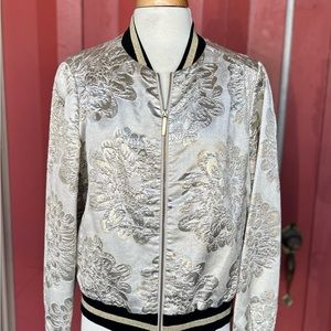 Trina Turk “Walker” Metallic Bomber Jacket